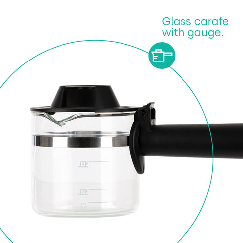 Coffee Machine with Milk Frother - Black